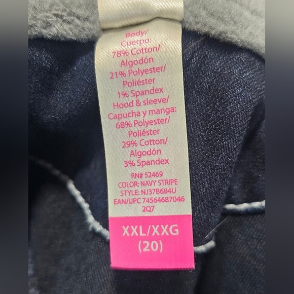 No Boundaries Combo Denim Sherpa Button Up Hooded Blue Gray Jean Jacket Jr's XXL - Picture 11 of 13